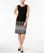 Jm Collection Printed Lace-up Dress, Only At Macy's