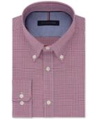 Tommy Hilfiger Men's Soft Touch Slim-fit Non-iron Performance Red & Blue Check Dress Shirt