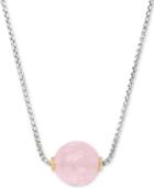 Peter Thomas Roth Rose Quartz Bead 18 Pendant Necklace (7 Ct. T.w.) In Sterling Silver And 18k Gold-plate