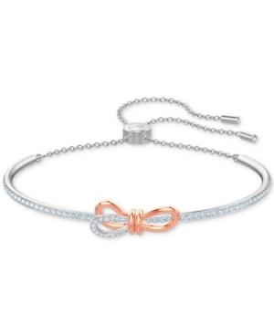 Swarovski Two-tone Pave Bow Slider Bracelet