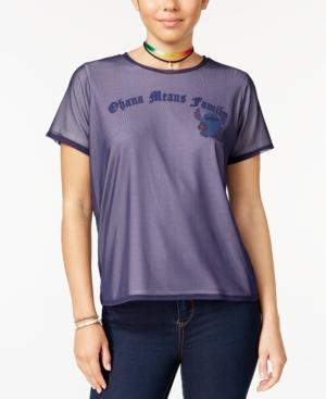 Disney Juniors' Stitch Mesh-overlay T-shirt