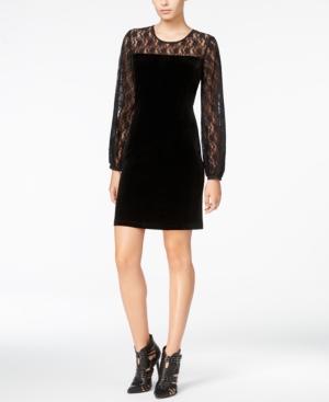Fair Child Velvet Lace-contrast Dress