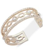 Ivanka Trump Gold-tone Crystal & Imitation Pearl Cuff Bracelet