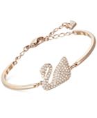 Swarovski Rose Gold-tone Crystal Swan Bangle Bracelet