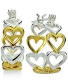 Giani Bernini Two-tone Heart Hoop Earrings In 18k Gold-plated Sterling Silver, Only At Macy's