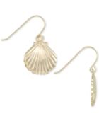 Shell Drop Earrings In 10k Gold