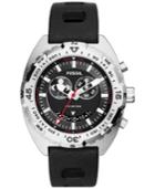 Fossil Men's Chronograph Breaker Tide Black Silicone Strap Watch 47mm Ch3011