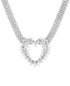 Diamond Heart Bismark Link Pendant Necklace (1/2 Ct. T.w.) In 14k Gold-plated Sterling Silver Or Sterling Silver