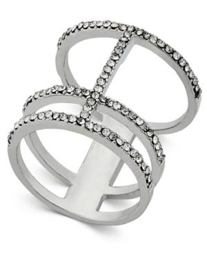 Inc International Concepts Silver-tone Pave Open Bar Ring, Only At Macy's