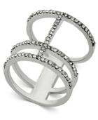Inc International Concepts Silver-tone Pave Open Bar Ring, Only At Macy's