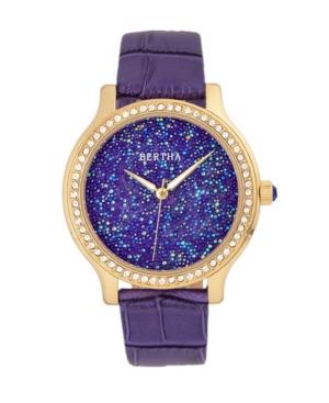 Bertha Quartz Cora Collection Purple Leather Watch 40mm