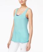 Ultra Flirt Juniors' 2-fertank Top With Printed Bralette