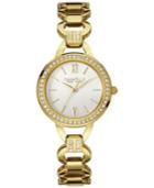 Caravelle New York By Bulova Women's Crystal Accent Gold-tone Stainless Steel Bracelet Watch 28mm 44l162
