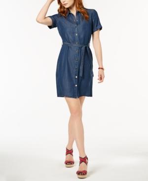 Tommy Hilfiger Short-sleeve Denim Shirtdress, Created For Macy's