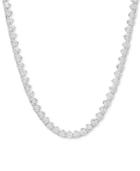 Cubic Zirconia 17 Link Necklace In Sterling Silver