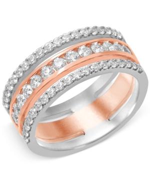 Diamond Prong Band (1 Ct. T.w.) In 14k White And Rose Gold