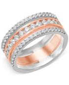 Diamond Prong Band (1 Ct. T.w.) In 14k White And Rose Gold