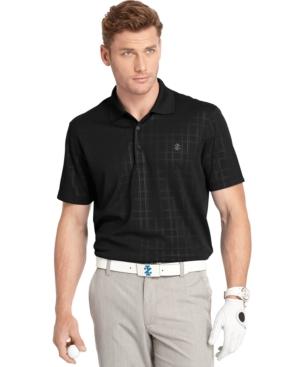Izod Medal Plaid Textured Performance Polo