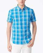 Original Penguin Men's Slim-fit Plaid Seersucker Shirt
