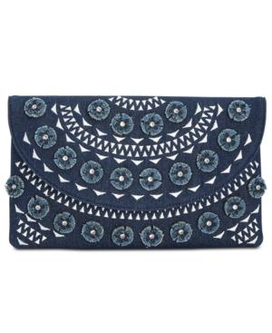 I.n.c. Huw Denim Floral Small Clutch, Created For Macy's