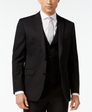 Bar Iii Black Solid Slim-fit Jacket