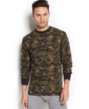 Polo Ralph Lauren Men's Camo Print Long-sleeve Crew-neck Waffle Thermal Top