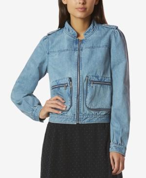 Avec Les Filles Cotton '80s Denim Bomber Jacket