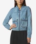 Avec Les Filles Cotton '80s Denim Bomber Jacket