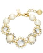 Kate Spade New York Gold-tone Imitation Pearl & Crystal Link Bracelet