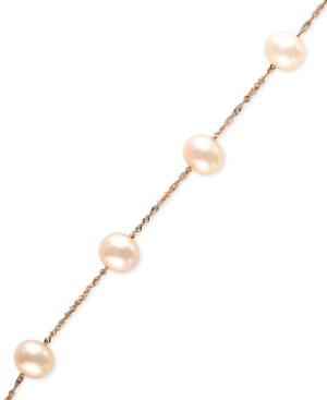 Effy Cultured Freshwater Pearl Station Bracelet (5-1/2-6mm) In 14k Rose Gold