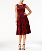 Betsey Johnson Burnout Velvet Tea-length Midi Dress
