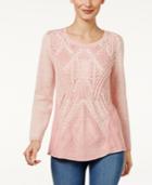 Style & Co. Cotton Patterned Sweater, Only At Macy's