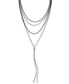 Thalia Sodi Gold-tone Black Adjustable Lariat Necklace, 20 + 3 Extender, Created For Macy's