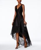Betsy & Adam Lace-trim High-low Gown