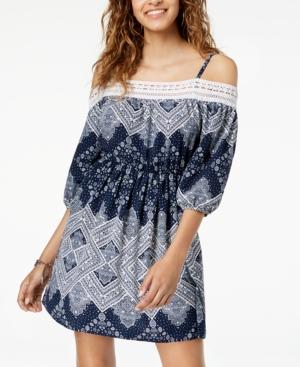Bcx Juniors' Cold-shoulder Fit & Flare Dress