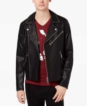 Armani Exchange Men's Mixed-media Studded Moto Jacket