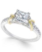 Certified Diamond Engagement Ring (1-1/2 Ct. T.w.) In 18k White And Yellow Gold