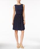 Charter Club Striped Fit-and-flare Dress, Only At Macy's
