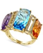Effy Multi-gemstone (13 Ct. T.w.) And Diamond (1/5 Ct. T.w.) Ring In 14k Gold