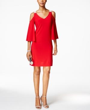 Msk Embellished Cold-shoulder Dress