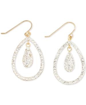 Crystal Orbital Drop Earrings In 10k Gold