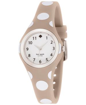 Kate Spade New York Women's Rumsey White And Gray Polka Dot Silicone Strap Watch 30mm 1yru0836