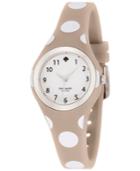 Kate Spade New York Women's Rumsey White And Gray Polka Dot Silicone Strap Watch 30mm 1yru0836