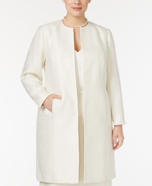 Calvin Klein Plus Size Sequined Tweed Duster Jacket