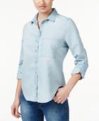 Polly & Esther Juniors' Button-front Chambray Shirt