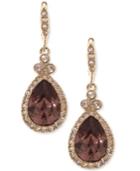 Givenchy Rose Gold-tone Teardrop Halo Drop Earrings