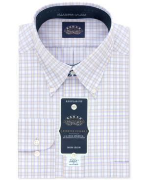 Eagle Men's Classic/regular Fit Non-iron Flex Collar Yellow Check Dress Shirt