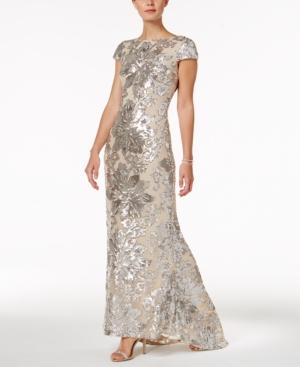 Calvin Klein Embellished Cowl-back Gown