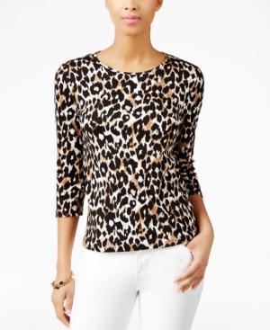 Charter Club Petite Animal-print Top, Only At Macy's