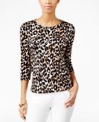 Charter Club Petite Animal-print Top, Only At Macy's